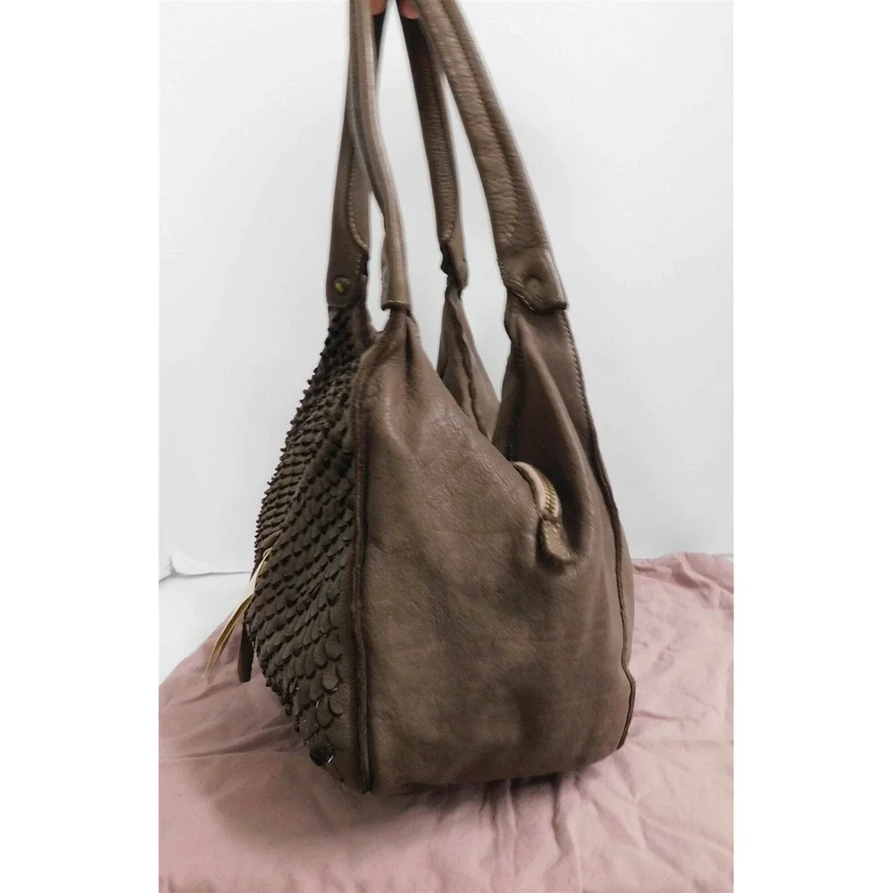 New Errelleventidue RL22 Italy Taupe Leather Large Hobo‎ Shoulder Bag